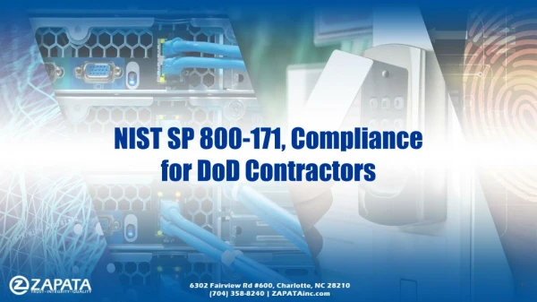 NIST SP 800-171, Compliance for DoD Contractors