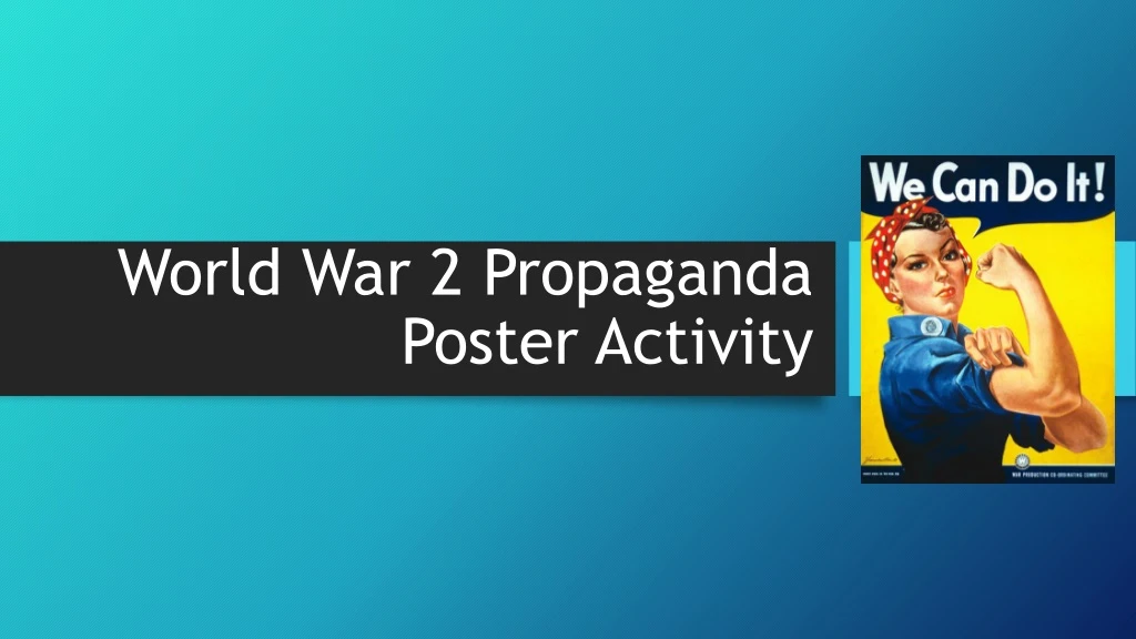 world war 2 propaganda poster activity