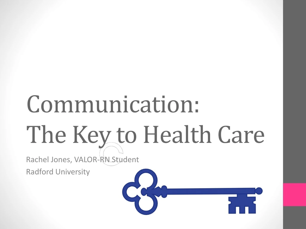 communication the key to health care