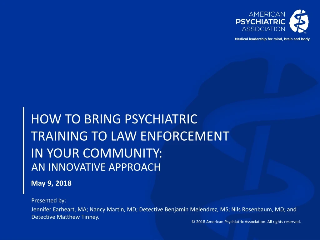 how to bring psychiatric training to law enforcement in your community