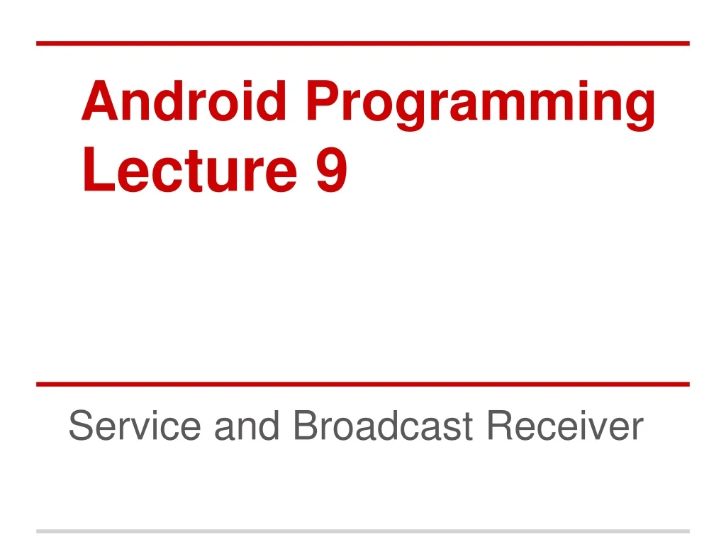 android programming lecture 9