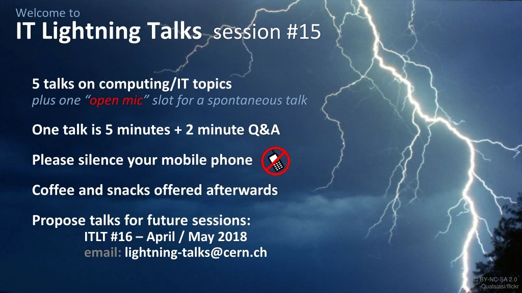 welcome to it lightning talks session 15