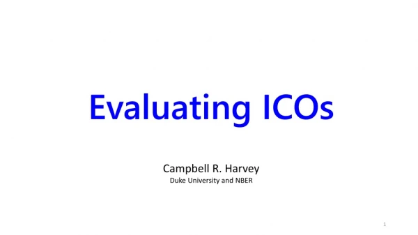 Evaluating ICOs