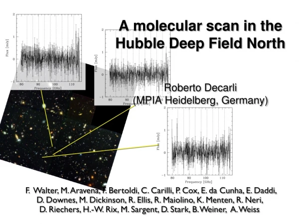 A molecular scan in the Hu bble Deep Field North Roberto Decarli (MPIA Heidelberg, Germany)