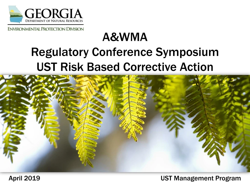 a wma regulatory conference symposium ust risk based corrective action