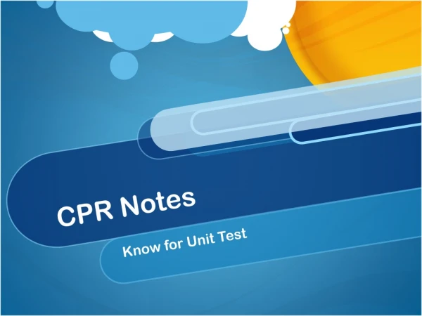 CPR Notes