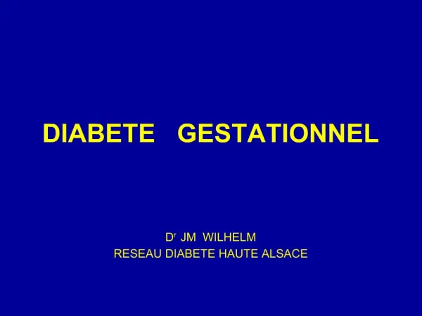 DIABETE GESTATIONNEL