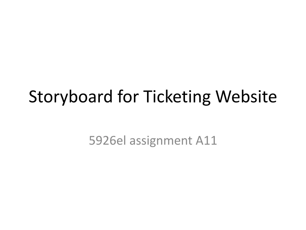 storyboard for ticketing website