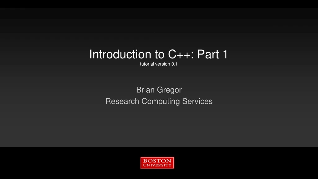 introduction to c part 1 tutorial version 0 1