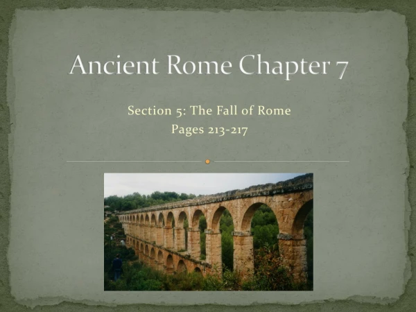 Ancient Rome Chapter 7