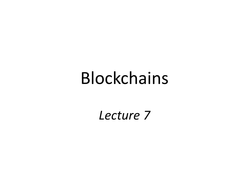 blockchains