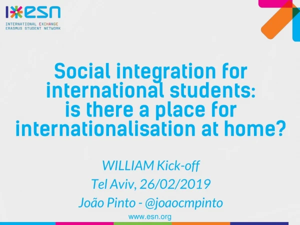 Social integration for international students: is there a place for internationalisation at home?