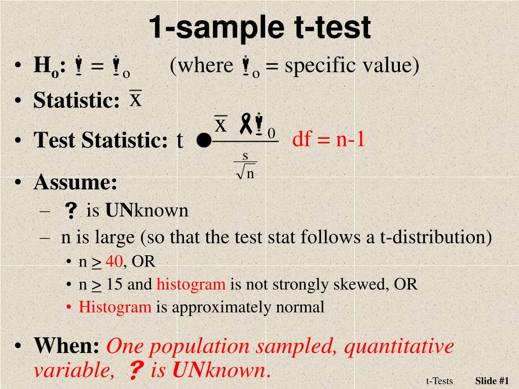 1 sample t test