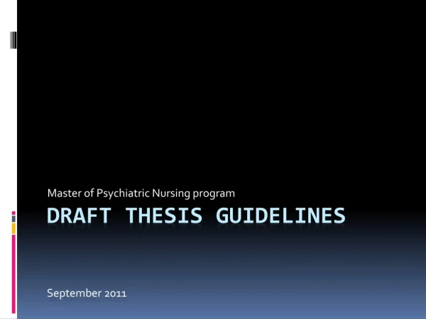 Draft Thesis Guidelines S eptember 2011