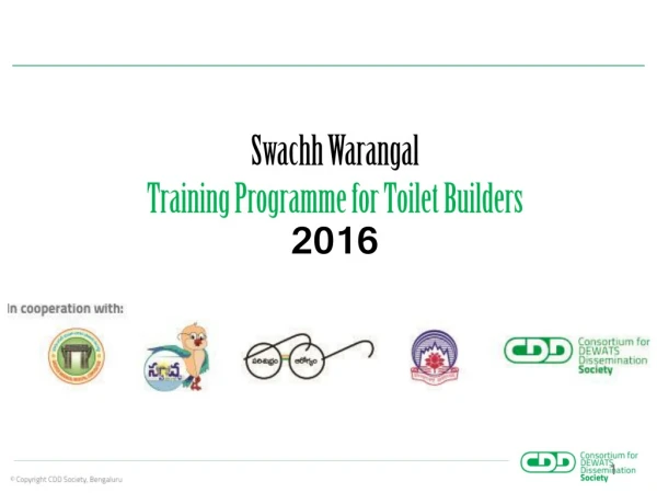 Swachh Warangal Training Programme for Toilet Builders 2016