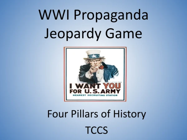 WWI Propaganda Jeopardy Game