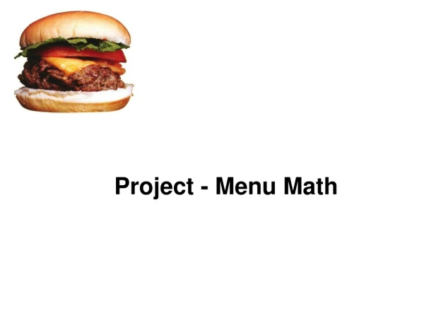 Project - Menu Math