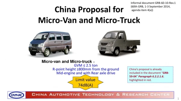 China Proposal for Micro-Van and Micro-Truck