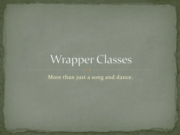 Wrapper Classes