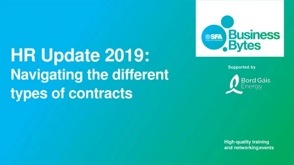 HR Update 2019: Navigating the different types of contracts