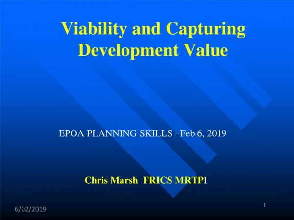 Viability and Capturing Development Value