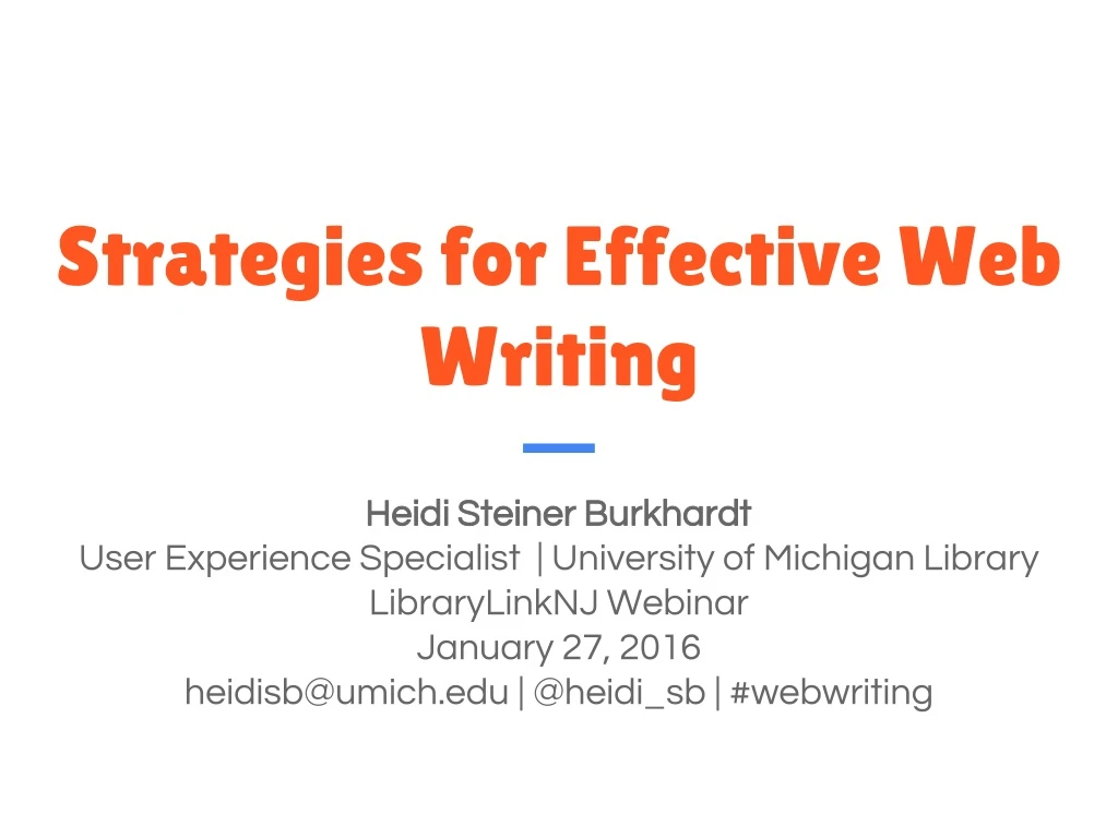 strategies for effective web writing