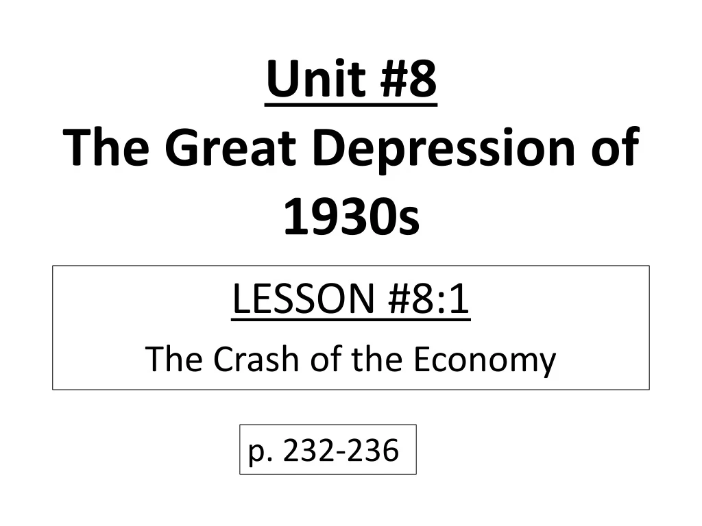unit 8 the great depression of 1930s