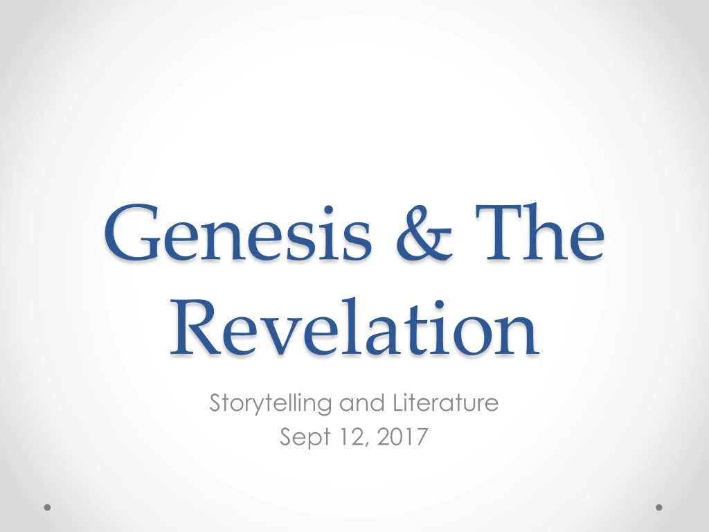 genesis the revelation