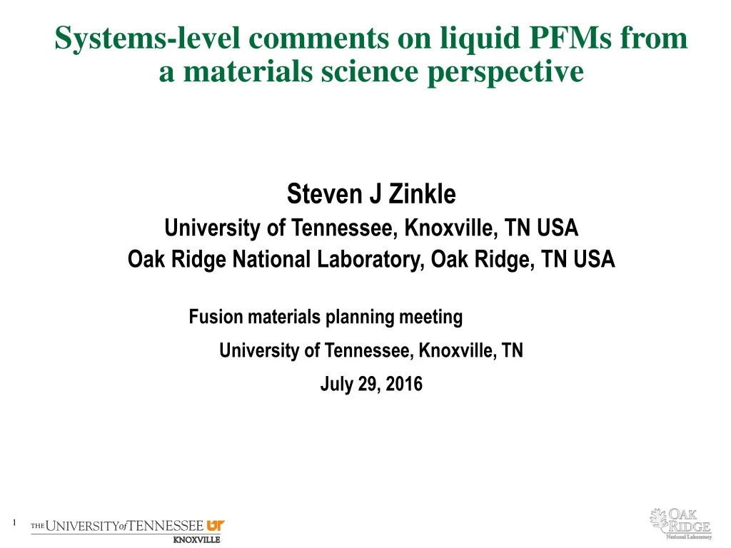 systems level comments on liquid pfms from a materials science perspective
