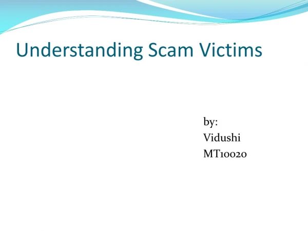 Understanding Scam Victims