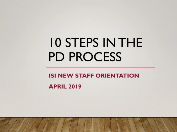 10 steps in the PD process