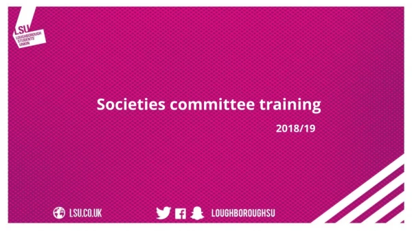 Societies committee training