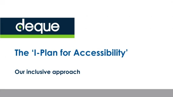 The ‘I-Plan for Accessibility’