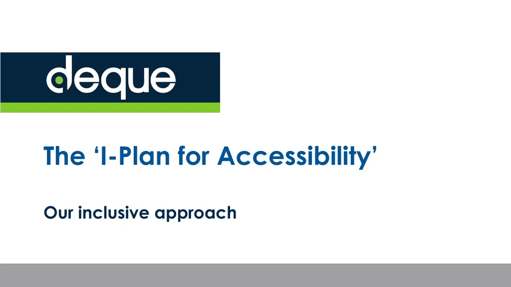 the i plan for accessibility