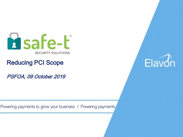 Reducing PCI Scope PSFOA, 09 October 2019