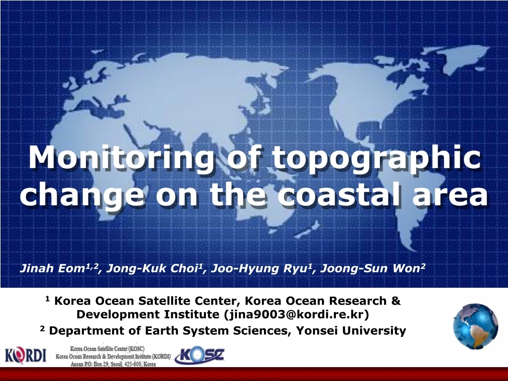 m onitoring of topographic change on the coastal area