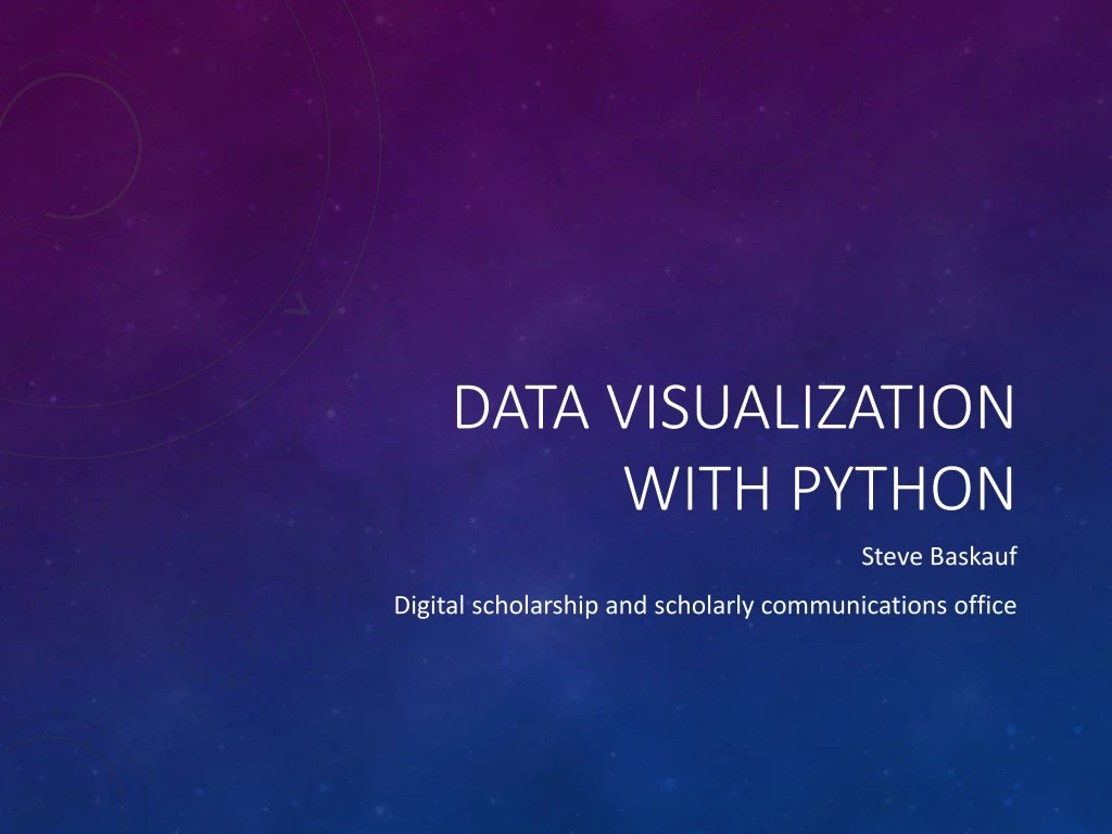 data visualization with python