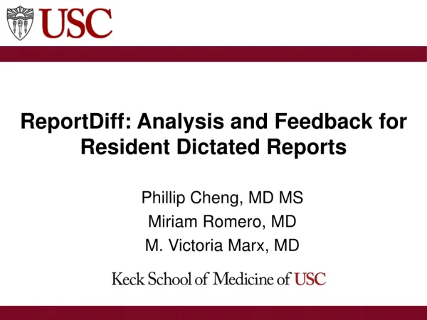 ReportDiff: Analysis and Feedback for Resident Dictated Reports