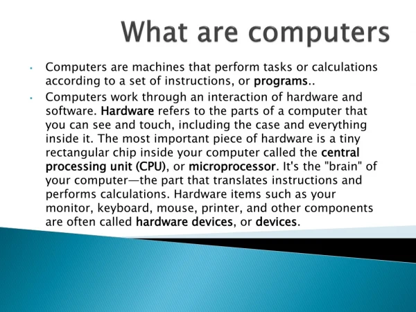 What are computers