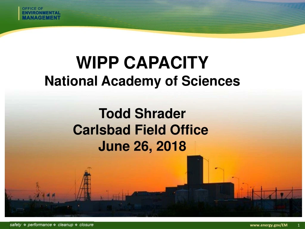 wipp capacity national academy of sciences todd