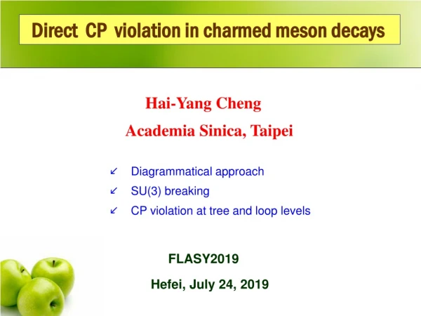 Direct CP violation in charmed meson decays