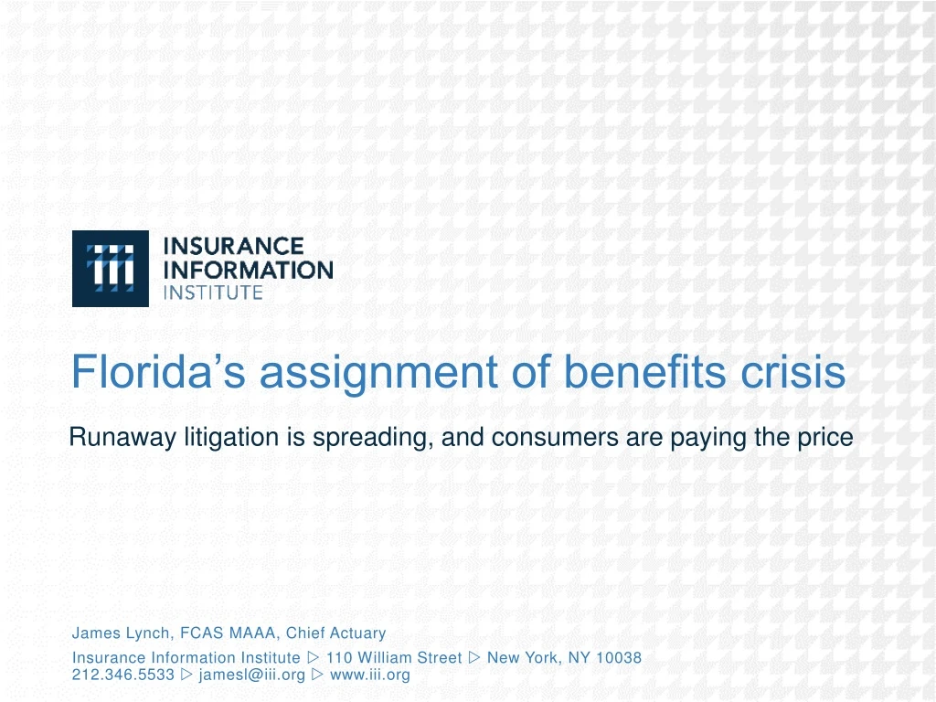 equitable assignment of benefits florida