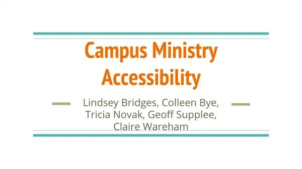 Campus Ministry Accessibility