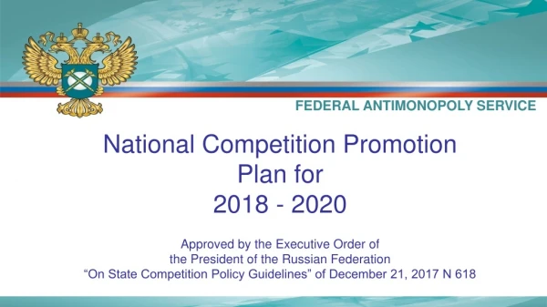 National Competition Promotion Plan for 2018 - 2020