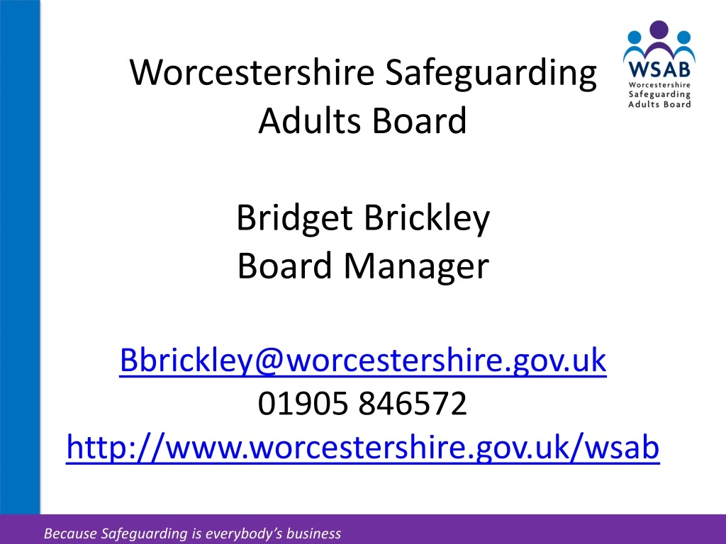 worcestershire safeguarding adults board bridget