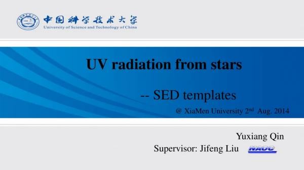 UV radiation from stars -- SED templates