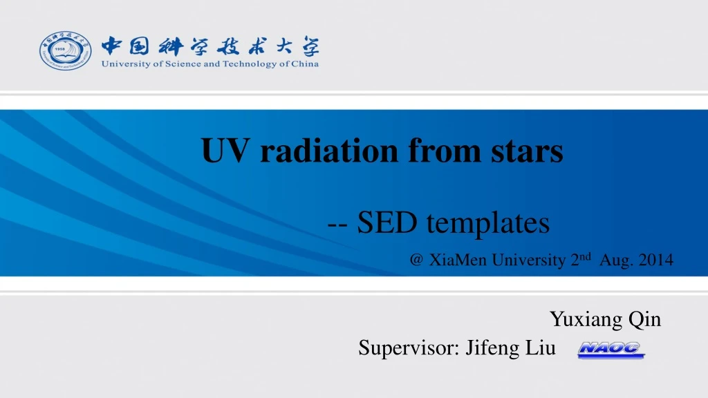 uv radiation from stars sed templates