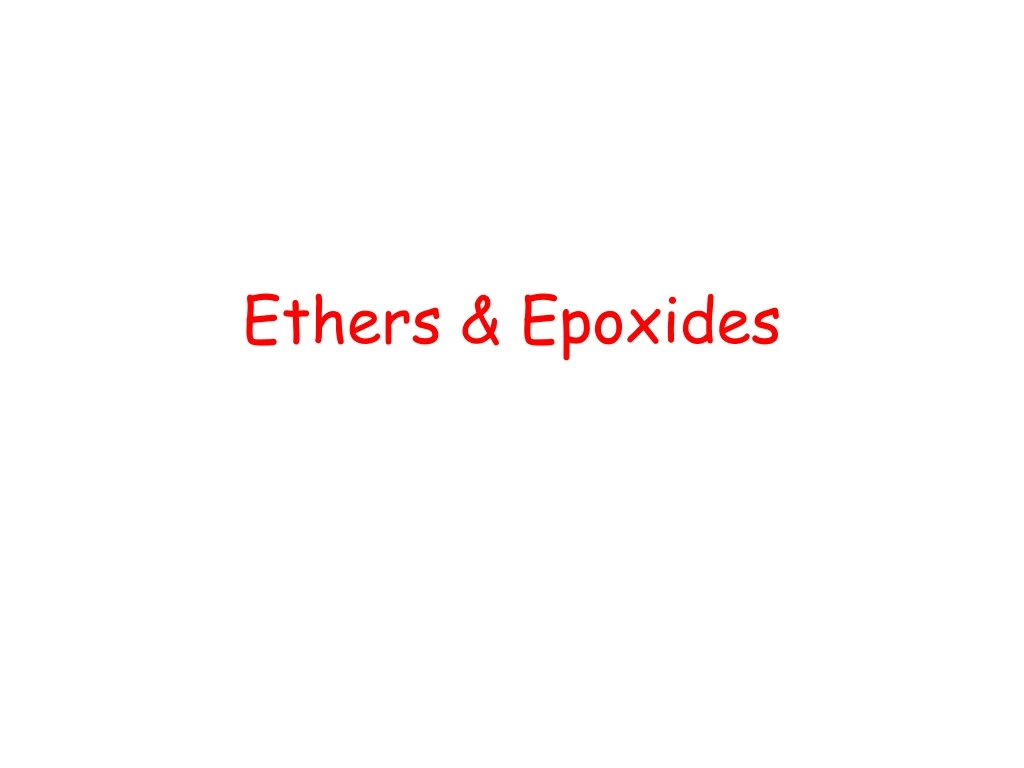 ethers epoxides
