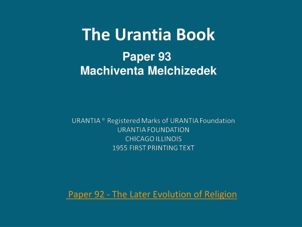 the urantia book