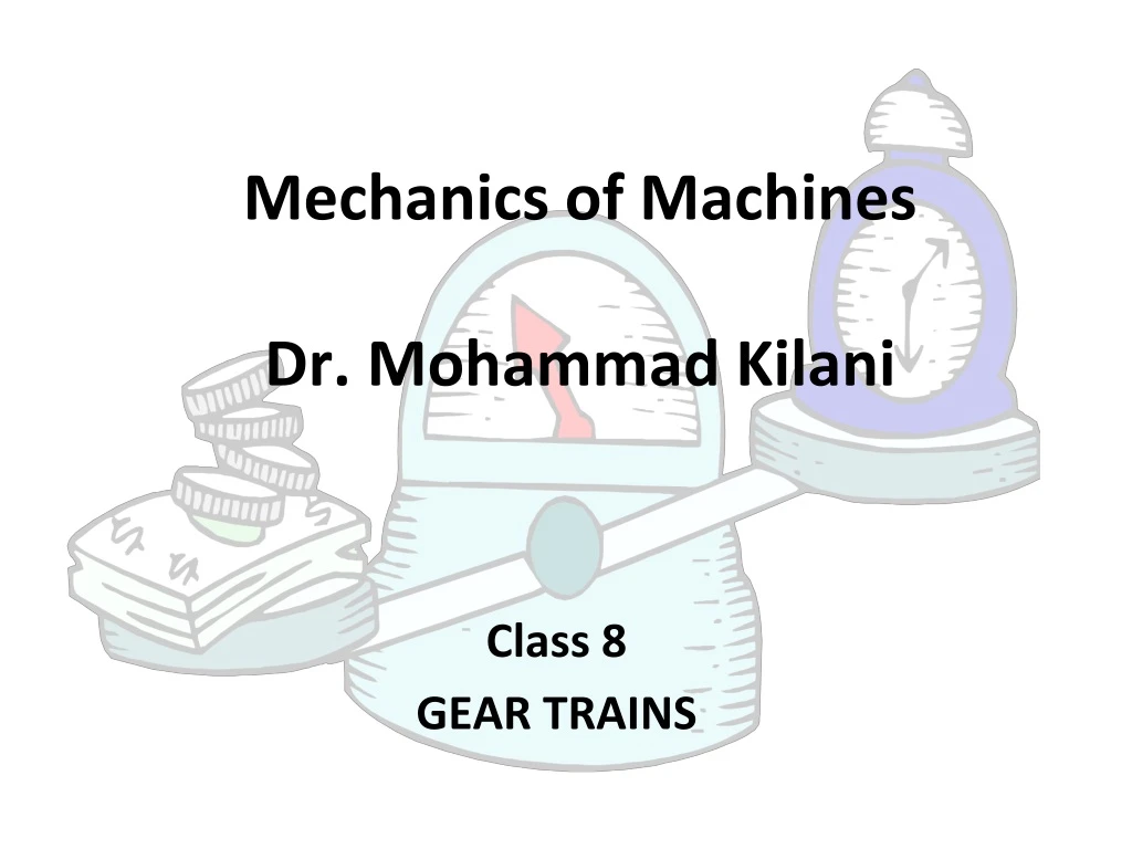 mechanics of machines dr mohammad kilani